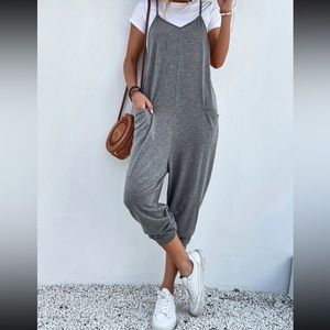 Boho dual pockets cami jumpsuit